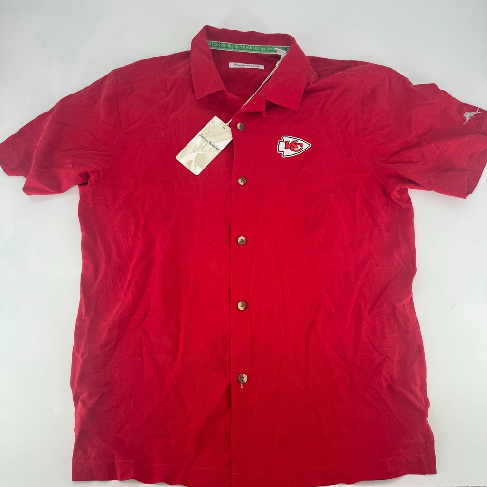 Tommy Bahama Kansas City Chiefs Shirt Mens Medium Red The Big Score NFL NWT